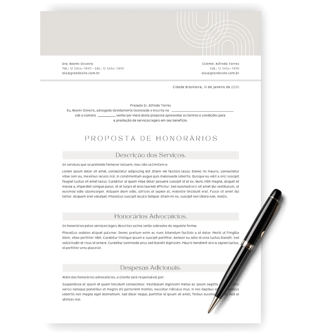 Modelo de contrato de honorários